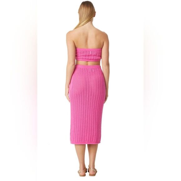 BUNDLE SET Misa Tia Bandeau Top W/ Matching Layla Skirt In Chartreuse LARGE - Picture 10 of 16